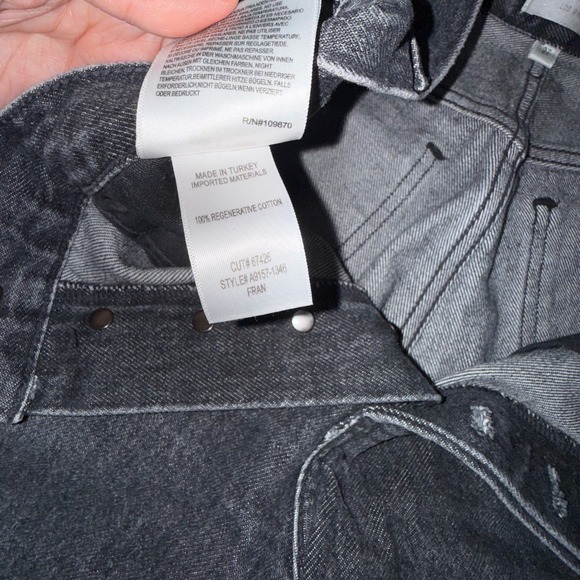 Agolde Fran Relaxed Straight Leg Jeans Womens 27 Black High Rise Button Flyy - Picture 5 of 8